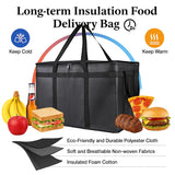 3-Pack Insulated Food Delivery Bag, XXXL Pizza Cooler Bags, Rideshare Delivery Bag, Thermal Cold/Hot Styrofoam Carrier for Catering/Shopping/Travel/Car, Warmer/Frozen - Front View