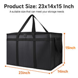 3-Pack Insulated Food Delivery Bag, XXXL Pizza Cooler Bags, Rideshare Delivery Bag, Thermal Cold/Hot Styrofoam Carrier for Catering/Shopping/Travel/Car, Warmer/Frozen