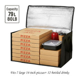 3-Pack Insulated Food Delivery Bag, XXXL Pizza Cooler Bags, Rideshare Delivery Bag, Thermal Cold/Hot Styrofoam Carrier for Catering/Shopping/Travel/Car, Warmer/Frozen