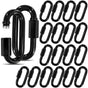 3.5" Black Chain Quick Link, 20 Pcs 3/8" Heavy Duty Locking Carabiner, 2000 LBS Capacity, Durable Chain Connector for Hanging Keys, Dog Leash, and Fence Gates