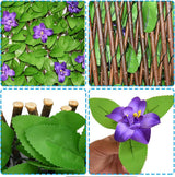 Expandable Fence Privacy Screen for Balcony Patio Outdoor,Decorative Faux Ivy Fencing Panel,Artificial Hedges (Single Sided Leaves) (1, Purple Flowers)