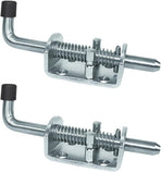Spring Loaded Gate Latch Pin Barrel Bolt 6in x 1/2in Stem Durable Zinc Plated Solid Steel Heavy Duty for Tailgate - 2pcs