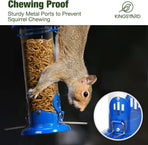 Upgraded Bluebird Feeder for Outdoors Hanging, Metal Mealworm Tube Bird Feeder with Widen Perch for Wild Birds, Squirrel Chew Proof, Easy to Refill & Clean(Blue)