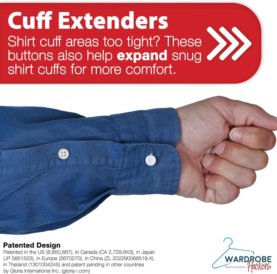 Collar Extenders for Mens Shirts Soft Elastic Expand Tight Neck Relief Dress Shirt Button Extensions