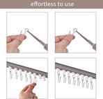 60 Pcs Metal Curtain Track Hooks S Shaped Small Curtain Metal Drape Wire Hooks for Ceiling Drape Track (Silver)