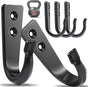5 Large Size Heavy Duty Wall Hooks, Coat Hooks for Hanging Pans, Backpacks, Coats, Garage Items (Black)