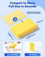 12-Count Cellulose Sponges, Non-Scratch Kitchen Sponges for Dish,Colorful Compressed Dish Scrubber Sponge for Household,Cookware,Bathroom