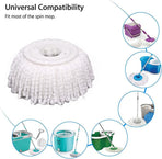 5 PCS Microfiber Replacement Mop Head Spin Mop Head Replacement 5-Pack, Microfiber Refill Heads Universal for 360 Spin Magic Mopping, Round Shape Standard Size White