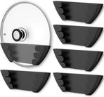 Universal Pot Lid Organizer for Cabinet - Upgraded Patented  6 Pack Pan Lids Organizers Inside Door Wall Mount Pots Top Storage Rack Holder Kitchen, Fits 6" to 13" (Black)