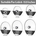 Universal Pot Lid Organizer for Cabinet - Upgraded Patented  6 Pack Pan Lids Organizers Inside Door Wall Mount Pots Top Storage Rack Holder Kitchen, Fits 6" to 13" (Black)
