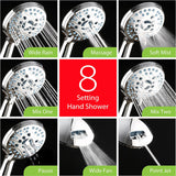 AquaCare As-Seen-On-TV High Pressure 48-setting Rain & Handheld 3-way Shower Head Combo - Anti-clog Nozzles/Tub, Tile & Pet Power Wash/Extra Long 6 ft. Hose/All Chrome Finish