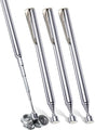 4 Pieces Telescoping Magnetic Pick up Tool Grabbers Reacher Tools with Pocket Clip 25 Inch Telescopic Retrieving Magnet Gift for Man, Father, Mechanic, Handyman, Husband (Silver)