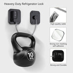 Refrigerator Lock, Heavy Duty Fridge Lock, Combination Lock for Refrigerator Cabinets, Drawers, Safety, Easy Install No Keys Needed (Black-2Pack)