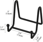 Plate Stands for Display - Iron Easel Stand Plate Holder Display Stand Picture Frame Stand for Pictures | Photo|Decorative Plate |Dish | Tabletop Art - 3 inch-Black