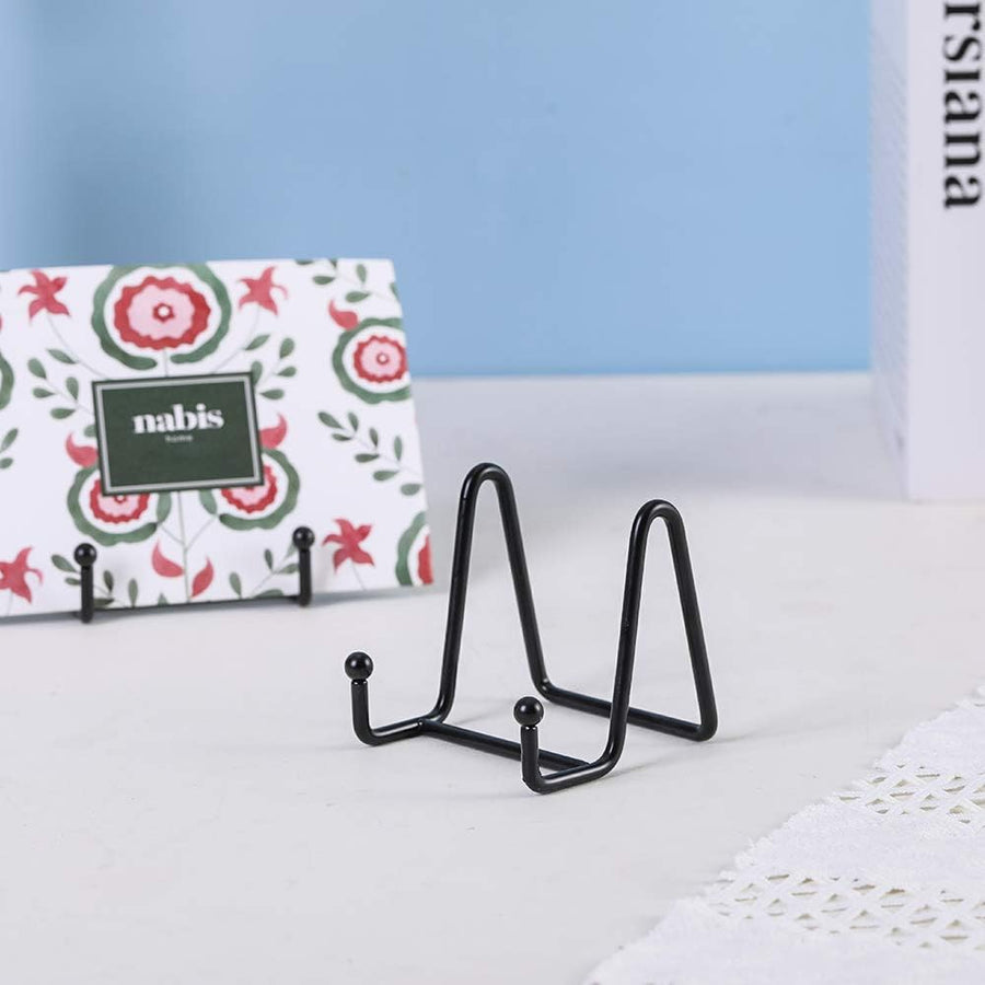 Plate Stands for Display - Iron Easel Stand Plate Holder Display Stand Picture Frame Stand for Pictures | Photo|Decorative Plate |Dish | Tabletop Art - 3 inch-Black