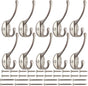 10 Pack Dual Coat Hooks Wall Mounted with 40 Screws Retro Double Hooks Utility Silvery Hooks for Coat, Scarf, Bag, Towel, Key, Cap, Cup, Hat (Silvery)