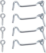 4Pcs 1.5 inches Cabin Hook Eye Latch Gate Door Swivel Window Door Hook with Mounting Screws
