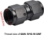 6AN Female to 6AN Female Straight Swivel Coupler Union Fitting Adapter Aluminum Black