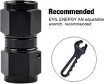 6AN Female to 6AN Female Straight Swivel Coupler Union Fitting Adapter Aluminum Black