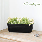3 Pcs Metal Hanging Flower Pots for Railing Fence Outdoor Planter 15.7 Inch Hanging Bucket Pots Countryside Window Flower Plant Holder with Detachable Hooks for Garden Yard Home Decor,Black - Close-Up Angle