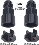 6AN Male to 3/8" & 5/16" Quick-Disconnect Female EFI Fuel Rail Fitting Aluminum
