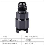 6AN Male to 3/8" & 5/16" Quick-Disconnect Female EFI Fuel Rail Fitting Aluminum