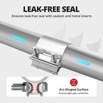 2.5 inch Exhaust Clamp, 2 1/2" Butt Joint Band Clamp Sleeve Coupler Stainless Steel for Pipes,Mufflers,Catalytic Converters (1PC, 2.5 in)
