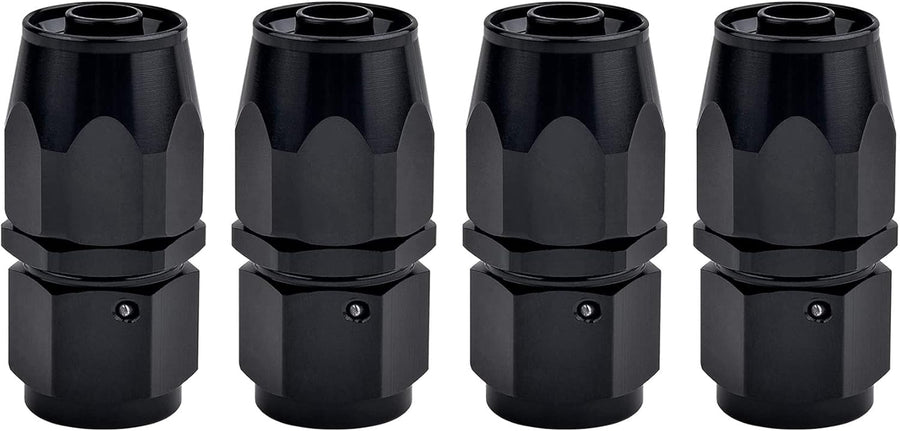 6AN Hose End Fitting Straight Swivel for CPE Braided Hose Black 4PCS