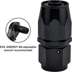 6AN Hose End Fitting Straight Swivel for CPE Braided Hose Black 4PCS