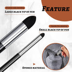 6 Pcs Blending Sponge Pen Double Headed Rub and Buff Washable Sketch Rubbing Sponge Brush Wipe Reusable Blending Stump Drawing Art Blenders for Artist Highlight Shadow Detail Tool (White,Black)