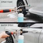 Foam Cannon Dual-Connector Accessory, Pressure Washer Double Tip Attachment for Soap Cannon with 5 Power Washer Sprayer Nozzles, 1/4" Quick Connect, 4000 PSI