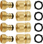 Garden Hose Quick Connector, Solid Brass 3/4 Inch GHT Thread Garden Quick Connect Kit, Male and Female No-Leak Water Hose Fittings (4 Set)