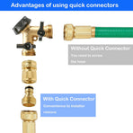 Garden Hose Quick Connector, Solid Brass 3/4 Inch GHT Thread Garden Quick Connect Kit, Male and Female No-Leak Water Hose Fittings (4 Set)