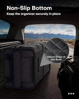 Trunk Organizer for SUV – Foldable & Portable Car Organizers and Storage with 2 Compartments, Large Capacity Car Trunk Organizer Car Accessories for Truck Sedan, Black, 21.7" x 12.8" x 11.0"