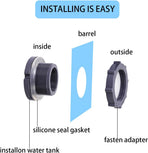 2 Pieces 3/4 Inch PVC Bulkhead Fitting for Water Barrel, Water Tank, Rain Barrels,NPT3/4 female thread(1 inch I.D.) PVC