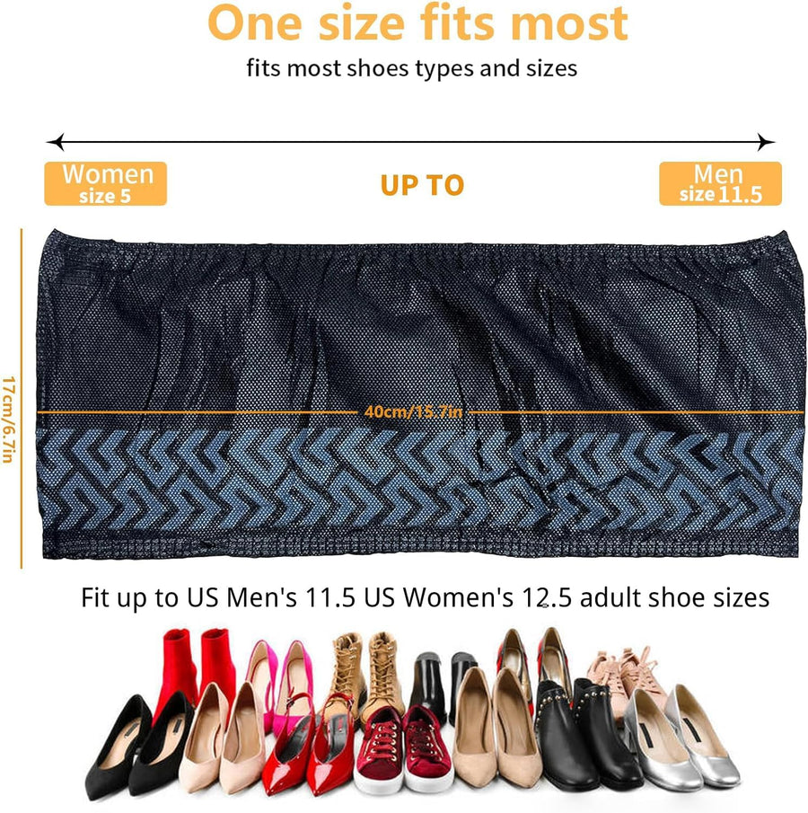 Shoe Covers Disposable 50 Pack (25 Pairs) - Durable, Non-Slip, Water Resistant, and Recyclable Boot Covers for Indoor and Outdoor Use - One Size Fits Most (Non-woven-Black)
