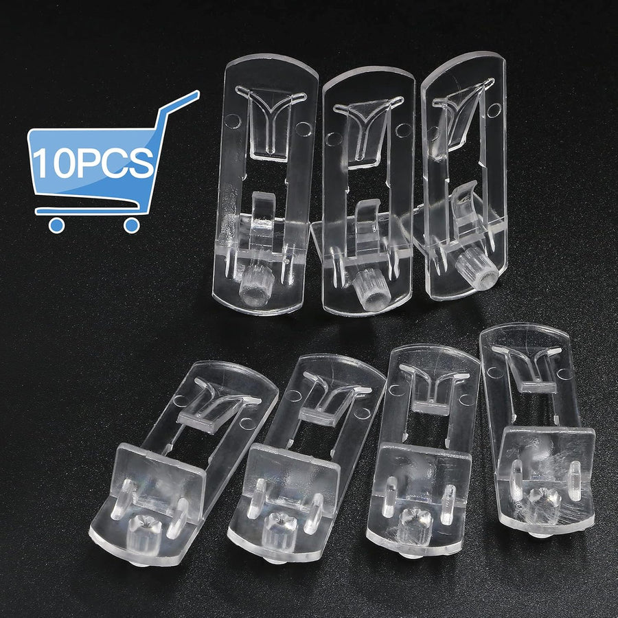 10pcs Locking Shelf Pins – 5mm Cabinet Shelf Pegs, Clear Plastic Shelf Clips for 3/4" Thick Board