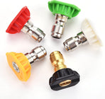 Pressure Washer Spray Nozzle Tips Multiple Degrees, 1/4 inch 5-Pack (2.5 GPM)