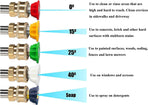 Pressure Washer Spray Nozzle Tips Multiple Degrees, 1/4 inch 5-Pack (2.5 GPM)