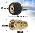 Pressure Washer Adapter Set, Quick Connect Kit, Metric M22 15mm Female to M22 Male Fitting, 5000 PSI, 4 Pcs
