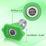 Pressure Washer Tips, 25 Degree Green Power Washer Nozzle Tips 7 Pack, 1/4 Inch Quick Connect, 4000 PSI