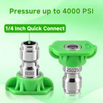 Pressure Washer Tips, 25 Degree Green Power Washer Nozzle Tips 7 Pack, 1/4 Inch Quick Connect, 4000 PSI