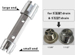 Tub Drain Remover Wrench Removal Tool Dual Ended Dumbell for Bath Drains Heavy Duty Aluminum