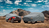 Heavy Duty Jeep 2dr Car Cover, Custom Fit Jeep Wrangler 2 Door CJ YJ JK JL Waterproof All Weather for Automobiles, Full Car Cover - Sun, Rain & UV Protection - Rear View