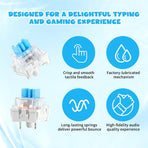 Keyboard Switches, 50 Pcs 3 PIN Blue Keyboard Clicker Replacement Dustproof Mechanical Keyboards Switches for Most Gaming Keyboards
