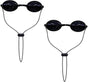 See-Through Safety Goggles Pack of 2, Transparent Safety Glasses for Tanning Use, and Half-clear Eye Protection, 2 Separate Storage Cases Included