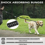 Bungee Dog Leash with Frog Snap Hook - Heavy Duty Elastic Training Lead for Medium Large Dogs - Shock Absorbing Anti-Pull Walking Leash - Dark Blue