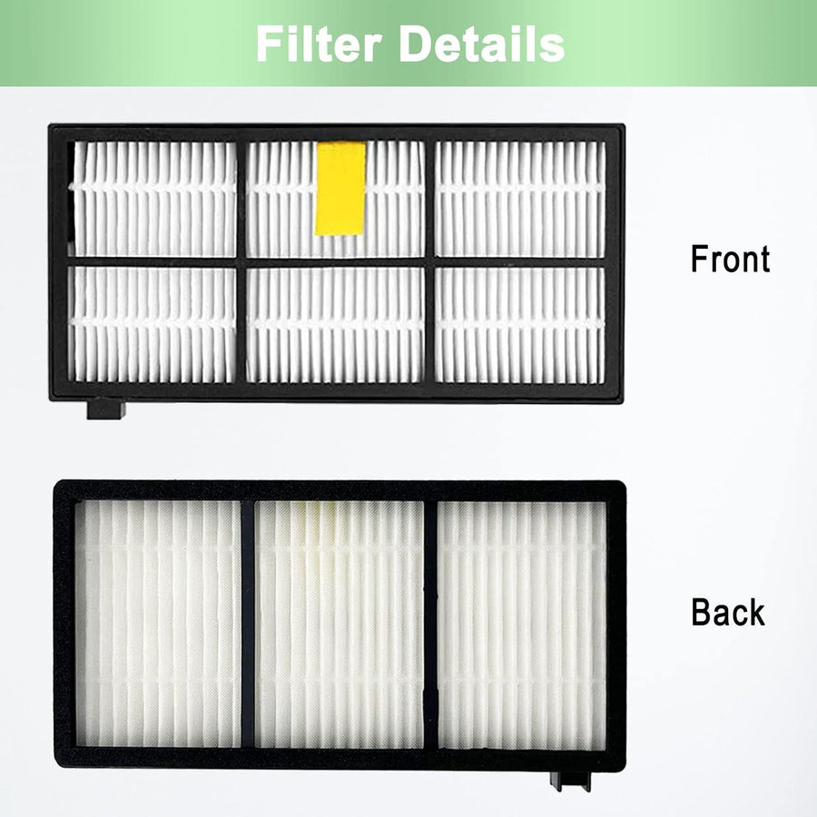 Replacement Accessory Kit Compatible with iRobot Roomba 800 Series - 1 Pair Main Brushes + 4 Side Brushes + 4 Filters + 1 Cleaning Tool - 10-Piece Set