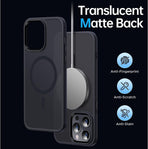 Matte Sandblasted Anti-Drop Phone Case - Soft Silicone Skin Feel Cover for iPhone - Shockproof Protective Case with Camera Protection - Plum for iPhone 15 Pro