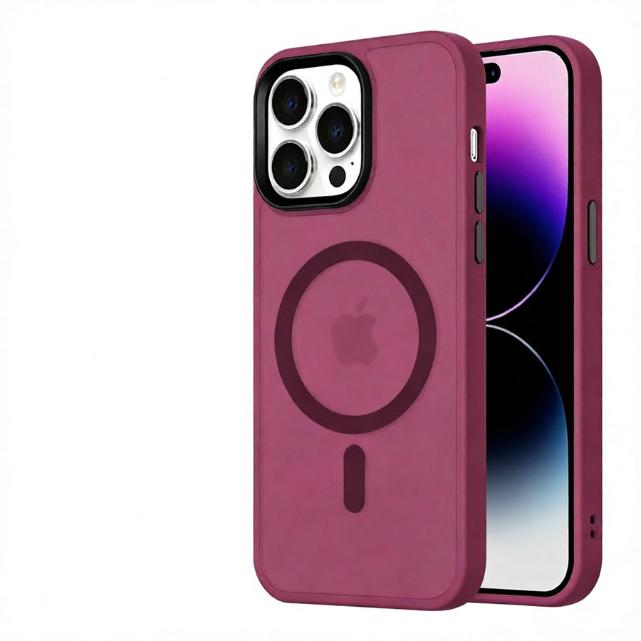 Matte Sandblasted Anti-Drop Phone Case - Soft Silicone Skin Feel Cover for iPhone - Shockproof Protective Case with Camera Protection - Dark Purple for iPhone 14 Pro Max